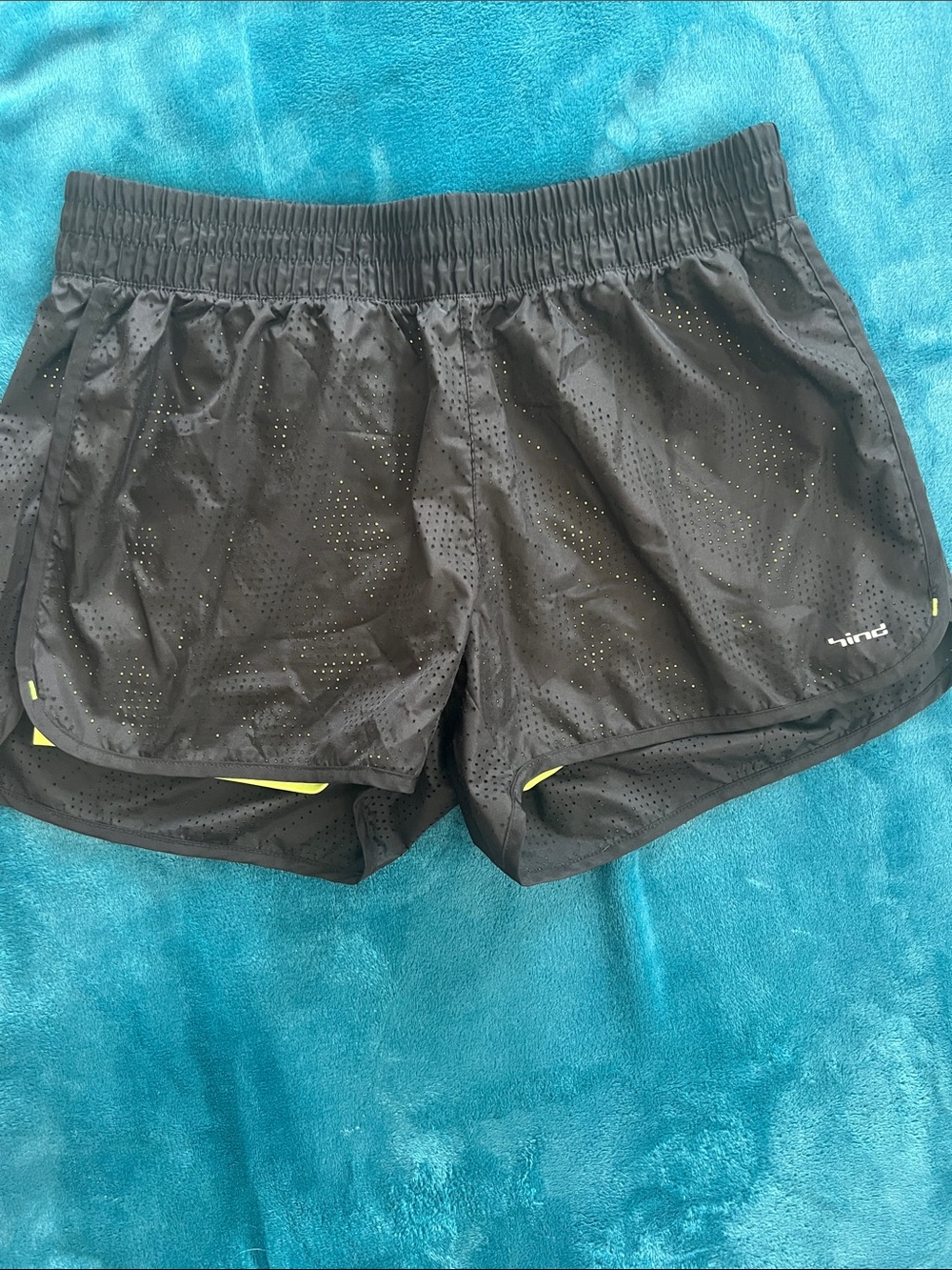 Hind Black Women's Athletic Shorts with Neon Yellow Accents